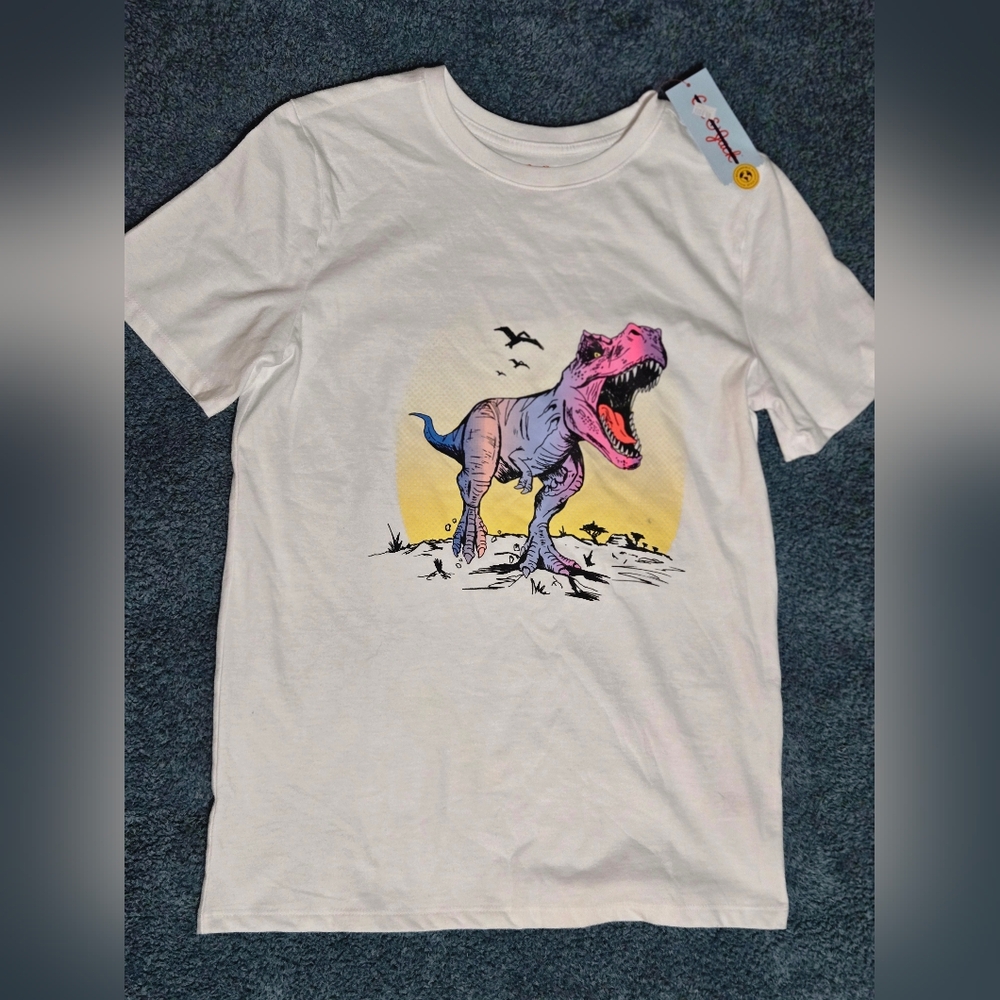 NWT Cat & Jack Dinosaur T-Shirt Youth Unisex Sz XL (16)